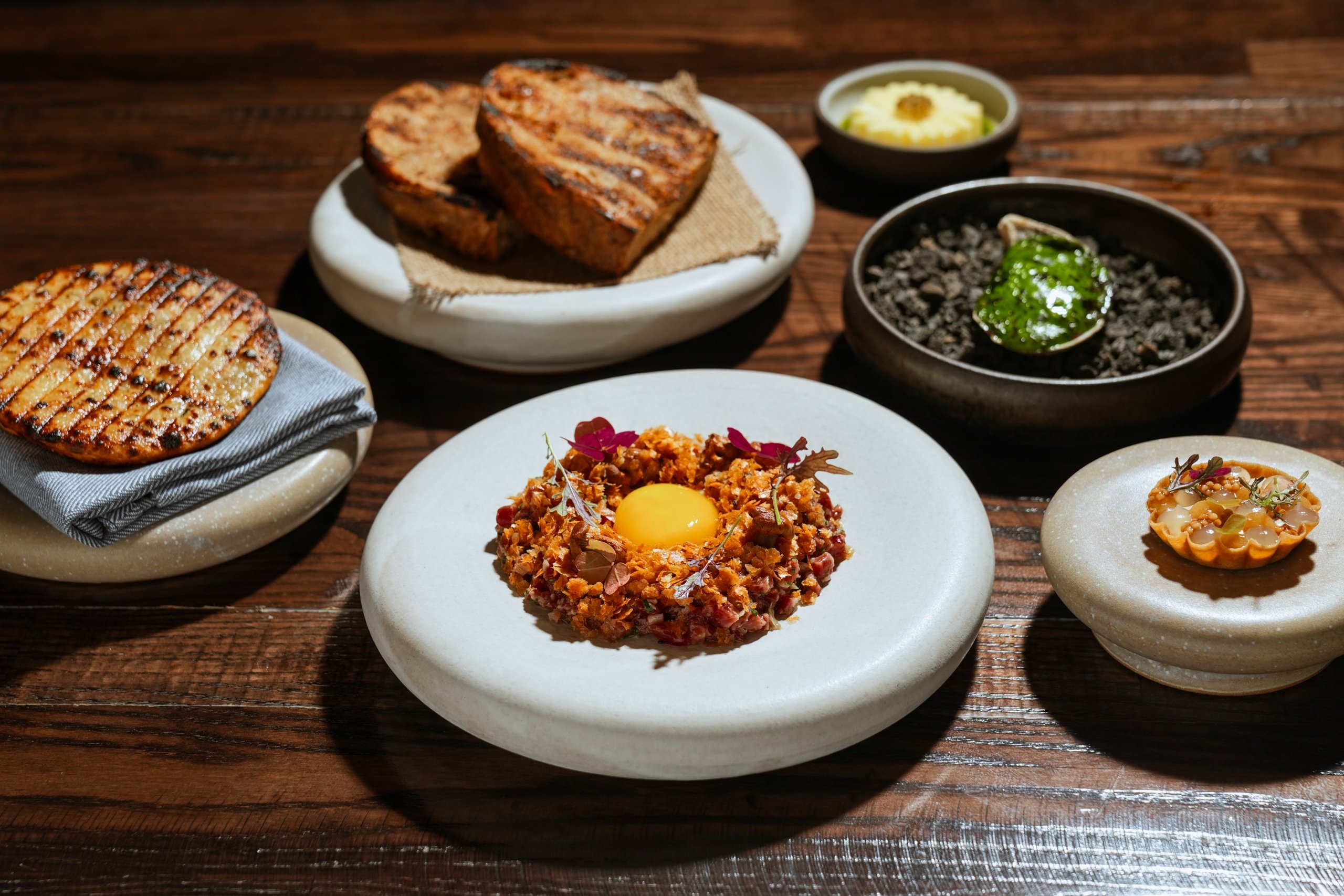 Assortment of dishes from Garrison restaurant in Austin, Texas