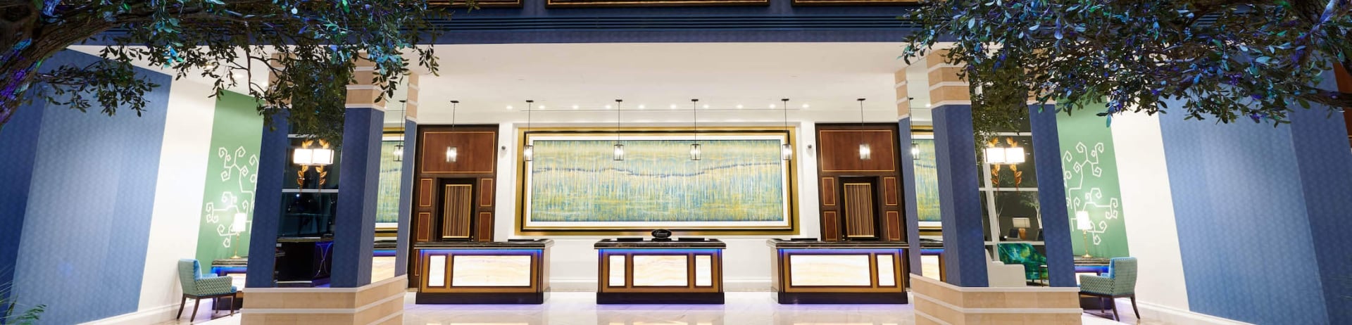 lobby shot with trees