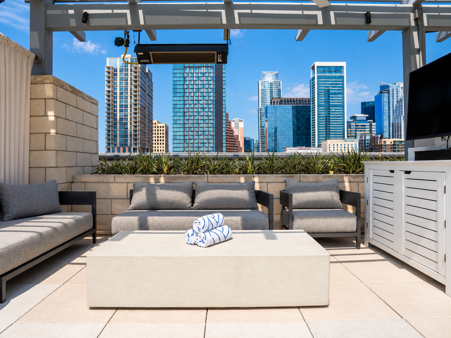 Fairmont Austin Rooftop Cabana Facing West